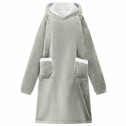 Sweatshirt manta cinzeto l fleece e flanela