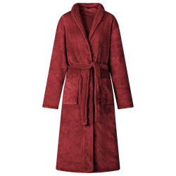 Roupão sem capuz vermelho bordeaux s flanela