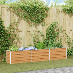 Canteiro de jardim elevado marrom claro 240 x 40 x 45 cm