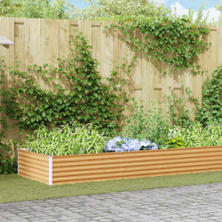 Canteiro de jardim elevado 970 x 100 x 36 cm aço galvanizado