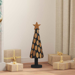 Árvore de natal castanho 61 cm madeira de teca maciça