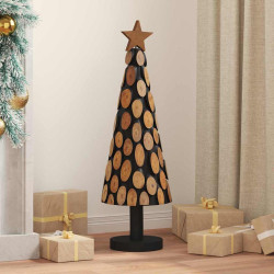Árvore de natal castanho 90 cm madeira de teca maciça