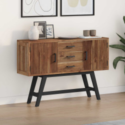 Suporte para TV natural 110 x 30 x 75 cm madeira de teca sólida