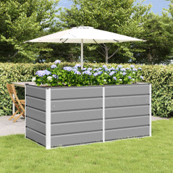 Floreira cinzento-claro 160 x 80 x 75 cm aço