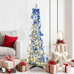 Árvore de natal artificial com 100 leds branco 150 cm PVC