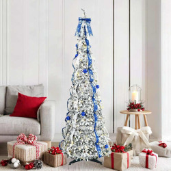 Árvore de natal artificial com 150 leds branco 180 cm PVC