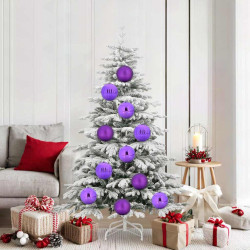 Conjunto de bolas de natal xl 9 unid. lilás ø 15 cm plástico