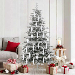 Bola espiral de natal 40 unid. branco 3 x 11 cm plástico leds
