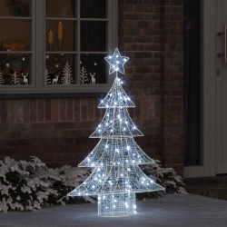 Árvore de natal com 100 leds branco frio 120 cm acrílo