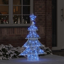 Árvore de natal com 100 leds azul 120 cm acrílo