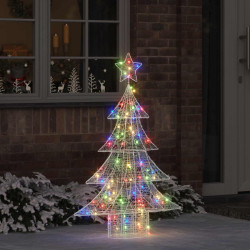 Árvore de natal com 100 leds multicolor 120 cm acrílo