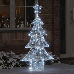 Árvore de natal com 160 leds branco frio 150 cm acrílo