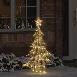 Árvore de natal com 120 leds branco quente 120,5 cm PET