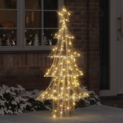 Árvore de natal com 160 leds branco quente 150 cm PET