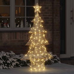 Árvore de natal com 160 leds branco quente 151 cm PET