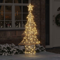 Árvore de natal com 240 leds branco quente 181 cm PET
