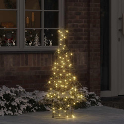 Árvore de natal com 120 leds branco quente 150 cm vime