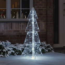 Árvore de natal com 100 leds branco frio 120 cm acrílo