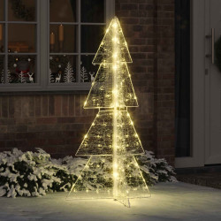 Árvore de natal com 160 leds branco quente 150 cm acrílo