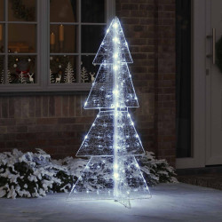 Árvore de natal com 160 leds branco frio 150 cm acrílo