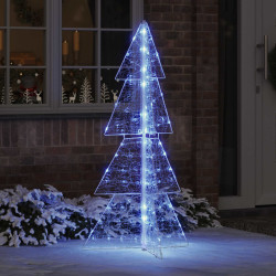 Árvore de natal com 160 leds azul 150 cm acrílo