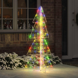 Árvore de natal com 160 leds multicolor 150 cm acrílo