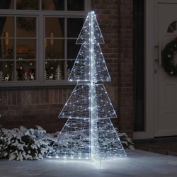 Árvore de natal com 240 leds branco frio 180 cm acrílo