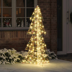 Árvore de natal com 160 leds branco quente 150 cm PET