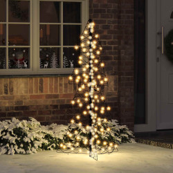 Árvore de natal com 160 leds branco quente 150 cm vime
