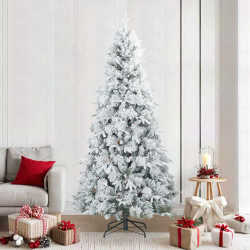 Árvore de natal artificial articulada nevado flocked branco