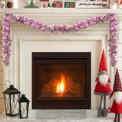 Guirlanda de bolas de natal rosa 186 cm poliestireno