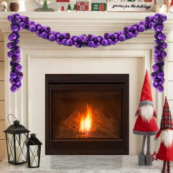Guirlanda de bolas de natal lilás 186 cm poliestireno