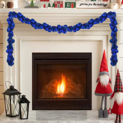 Guirlanda de bolas de natal azul 186 cm poliestireno