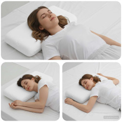 Travesseiro para dormir liso branco 70 x 36 x 13,5 cm