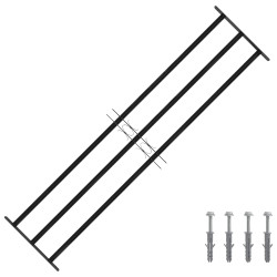 Grelha de janela 174 x 45 cm aço revestido a pó preto