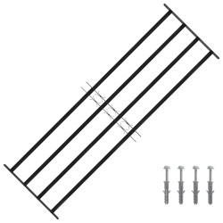 Grelha de janela 175 x 60 cm aço revestido a pó preto