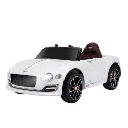Carro elétrico infantil com licencia de bentley gt para crianças acima de 3 anos com controle remoto 2 velocidades com faróis musica 108x60x43 cm branco