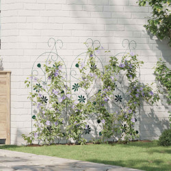 Cerca para jardim 3 unid. verde 112 x 39,5 cm aço
