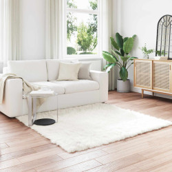 Tapete de de ovelha sintética tafalla branco 120 x 120 cm