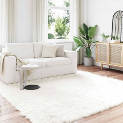 Tapete de de ovelha sintética tafalla branco 200 x 200 cm