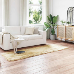 Tapete de de ovelha sintética tafalla creme 80 x 250 cm