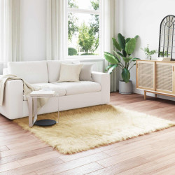 Tapete de de ovelha sintética tafalla creme 120 x 120 cm