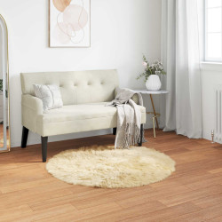 Tapete de de ovelha sintética tafalla creme ø 120 cm poliéster