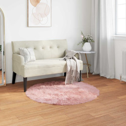 Tapete de de ovelha sintética tafalla rosa ø 80 cm poliéster