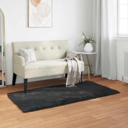 Tapete de de ovelha sintética tafalla preto 80 x 150 cm