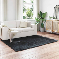 Tapete de de ovelha sintética tafalla preto 160 x 230 cm
