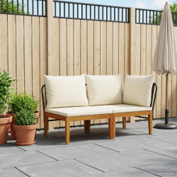 2 Unid. conjunto de lounge de jardim com almofadas natural