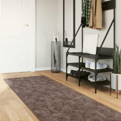 Passadeira marsa cinzento 80 x 350 cm poliéster e PVC