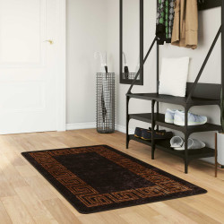 Passadeira marsa preto 100 x 150 cm poliéster e PVC