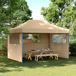 Tenda de festa bege 279 x 410 x 315 cm tecido oxford